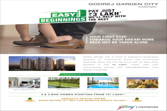 Book before 10th May for benefits worth Rs. 50000 at Godrej Garden City in Ahmedabad